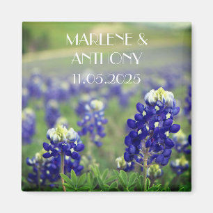 Imán Flores azules de Bluebonnets Boda Floral de Texas