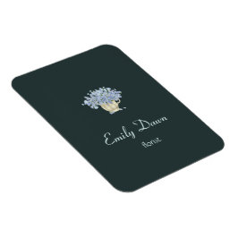 Imán Flores azules en un jarrón gris