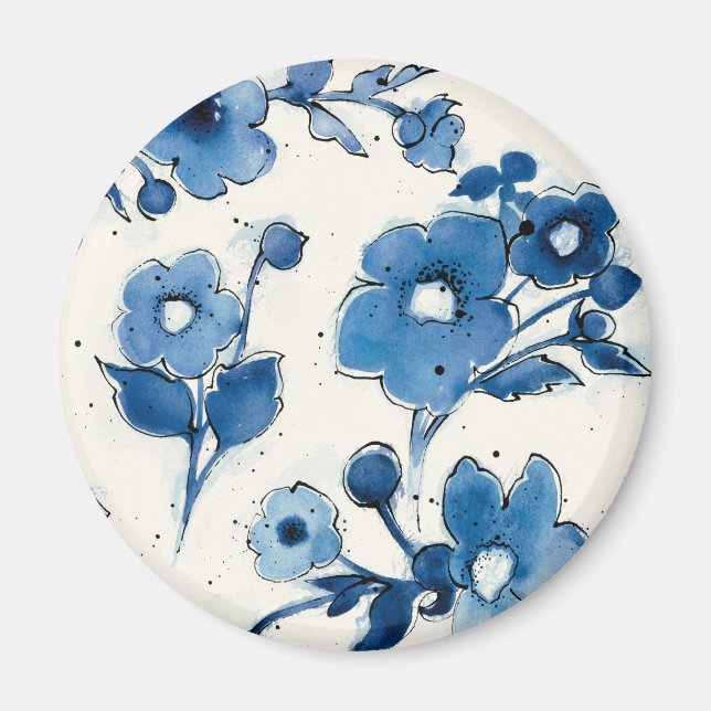 Imán Flores azules independientes (Frente)