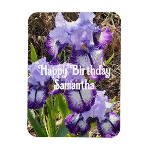 Imán Flores azules Iris Irises Flores Cumpleaños floral