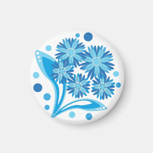 Imán Flores azules originales