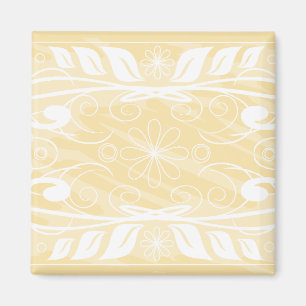 Imán flores beige