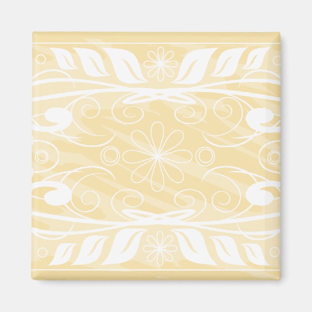 Imán flores beige (Frente)