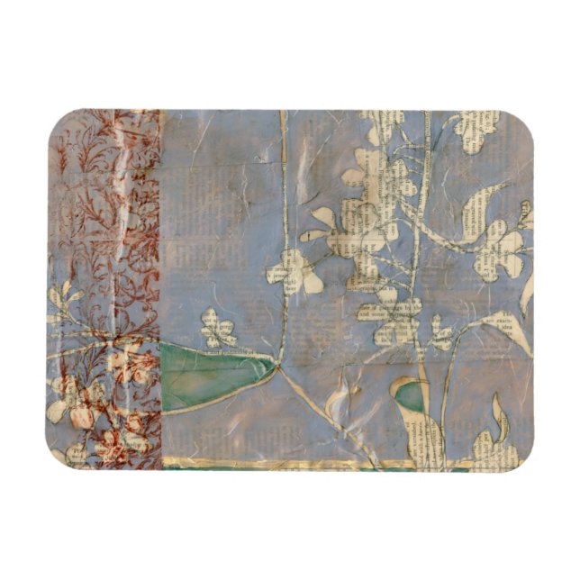 Imán Flores blancas en el fondo de la prensa (Horizontal)