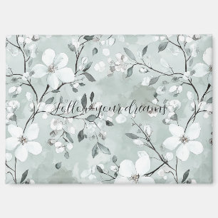 Imán Flores blancas grises de moda