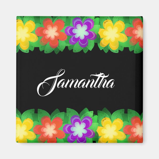 Imán Flores botánicas tropicales (Frente)