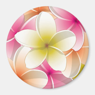 Imán Flores brillantes de Frangipani/ Plumeria