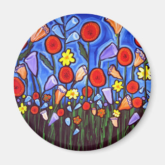 Imán Flores coloridas y caprichosas