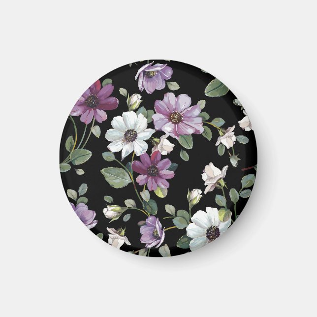 Imán Flores Cosmos Elegantes: Sin Marea acuarela. (Frente)