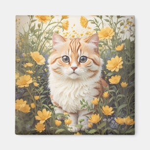 Imán Flores Cute Munchkin Cat Y Buttercup