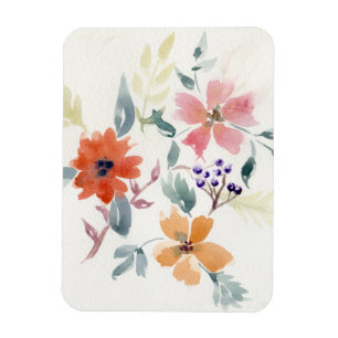 Imán Flores de Acuarela   Arte Pintado a Mano