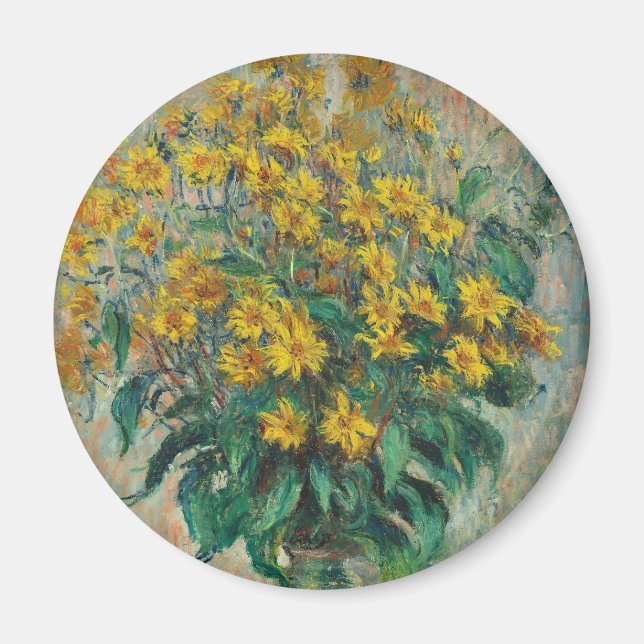 Imán Flores de alcachofa de Jerusalén por Claude Monet (Frente)