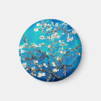 Flores de almendro de Van Gogh turquesa brillante