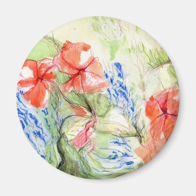 Imán Flores de Balsam y Lobelia (Frente)