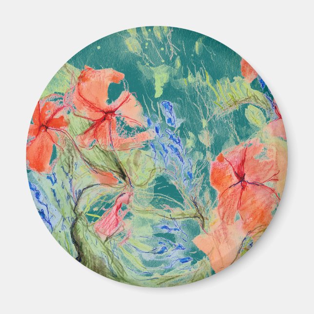 Imán Flores de Balsam y Lobelia (Frente)