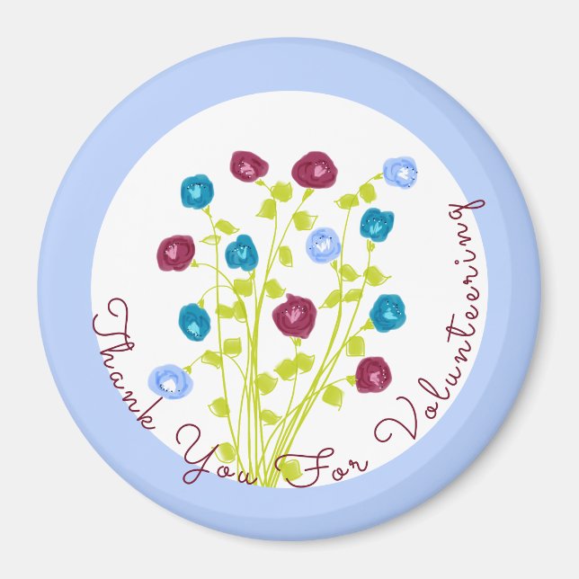 Imán Flores de burdeos y azul (Frente)