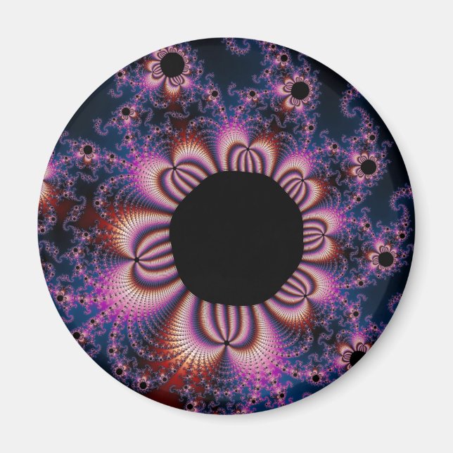 Imán Flores de cactus - fractal (Frente)