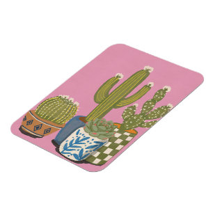 Imán Flores de Cactus Rosadas