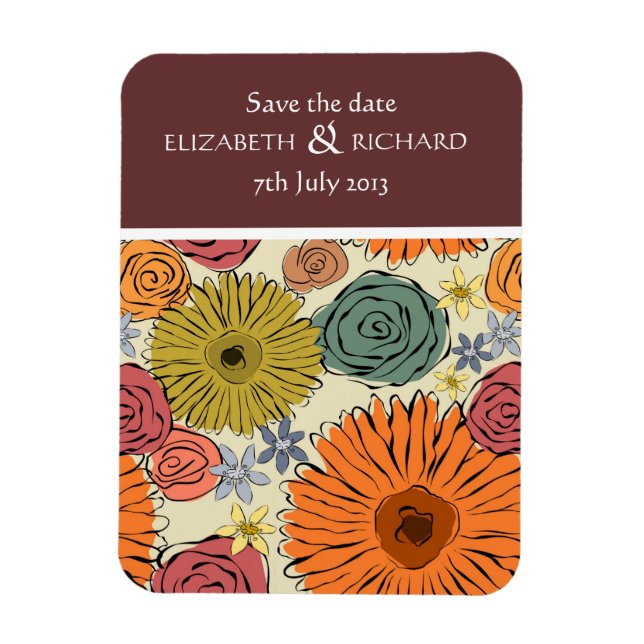 Imán Flores de campo y hojas de Magnet (Vertical)