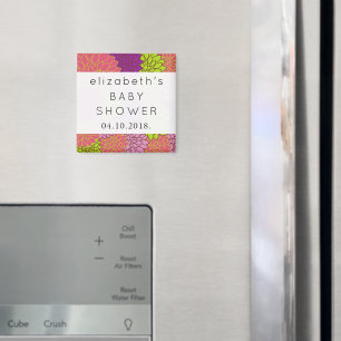 Imán Flores de Dahlia, flores de colores, Baby Shower