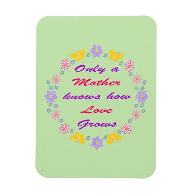 Imán Flores de Día de la Madre y mariposas (Vertical)