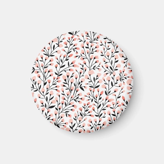 Imán Flores de Doodle: Coral Floral Seamless. (Frente)