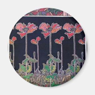 Imán Flores de estilo Art Nouveau, Mucha