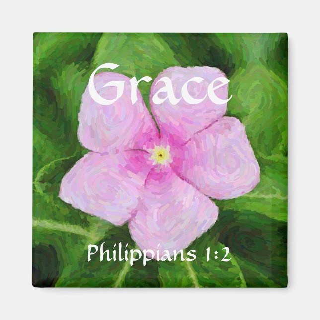 Imán Flores de Faith Philippians 1:2 Periwinkle Magnet (Frente)