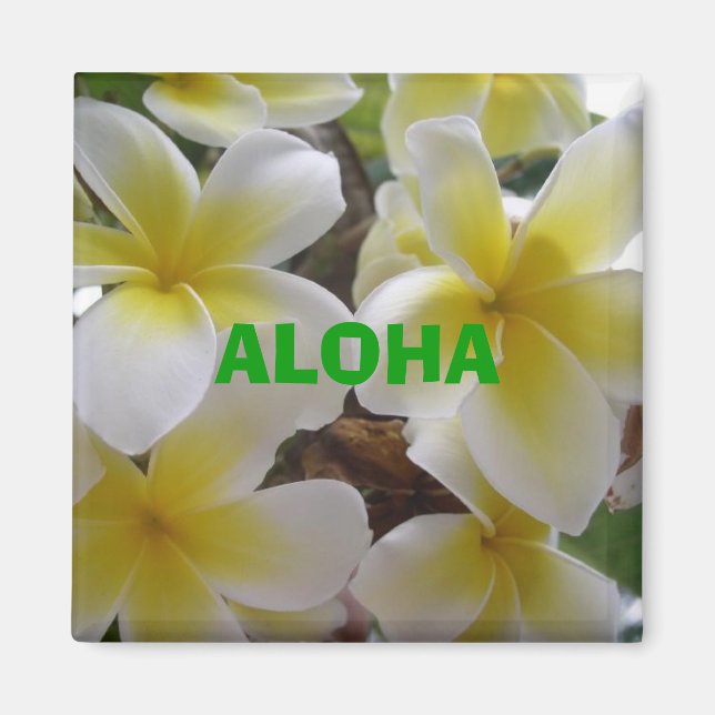 Imán flores de hawaii1, ALOHA (Frente)