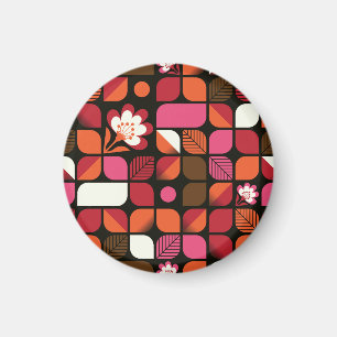 Imán Flores de hojas geométricas Patrón sin soldadura