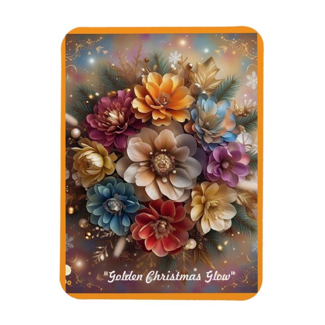 Imán "Flores de invierno festivas" (Vertical)