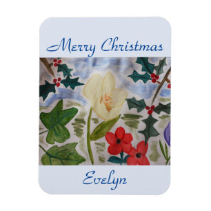 Imán Flores de invierno y Navidades de Holly