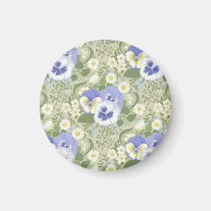 Imán Flores de jardín de primavera sobre salvia