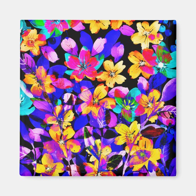 Imán Flores de jardín florecientes nocturnas de verano (Frente)