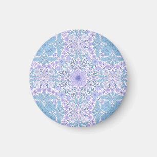 Imán Flores de jardín retro en azul y violeta