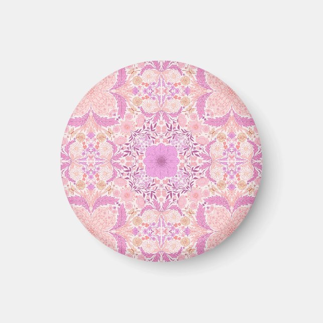 Imán Flores de jardín retro en rosa (Frente)