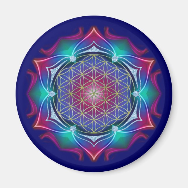 Imán FLORES DE LA VIDA / Blume des Lebens - Mandala IV (Frente)