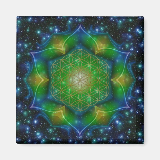 Imán FLORES DE LA VIDA/Blume des Lebens Mandala V Squar (Frente)