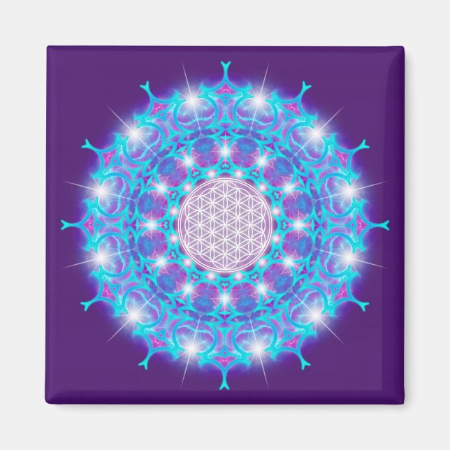 Imán FLORES DE LA VIDA/Blume des Lebens Stars Mandala (Frente)