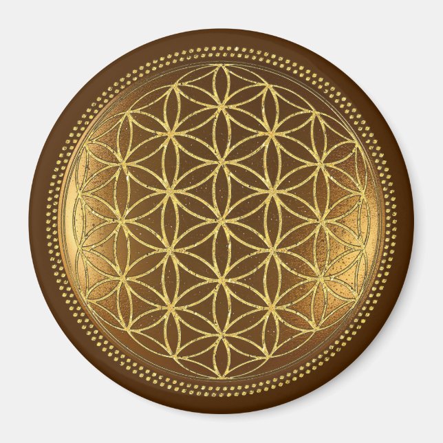 Imán FLORES DE LA VIDA - Geometría Sagrada Medaillon 1 (Frente)