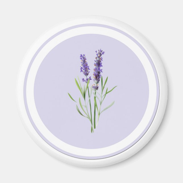 Imán Flores de lavanda morada de bonito (Frente)