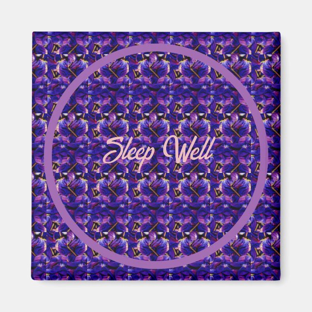 Imán Flores De Lupina Púrpura Profundas Cerradas (Frente)