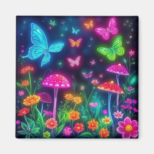 Imán Flores de mariposas y hongos-Fairycore