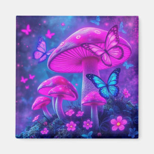 Imán Flores de mariposas y hongos-Fairycore