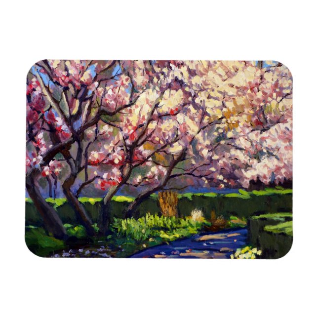 Imán Flores de moradas y rojos vivos y blancos (Horizontal)