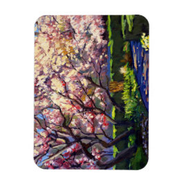 Imán Flores de moradas y rojos vivos y blancos