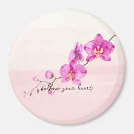 Imán Flores de orquídeas rosas de Rubor