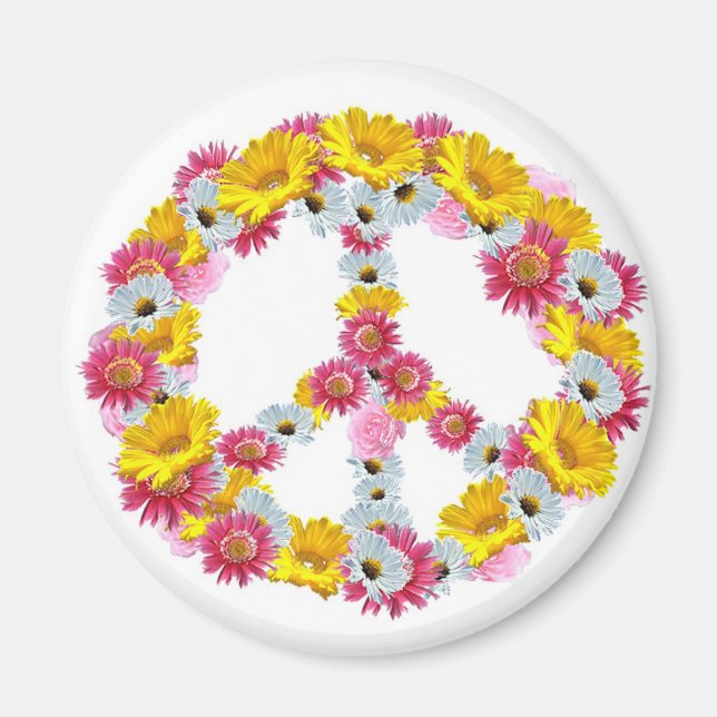 Imán flores de paz (Frente)