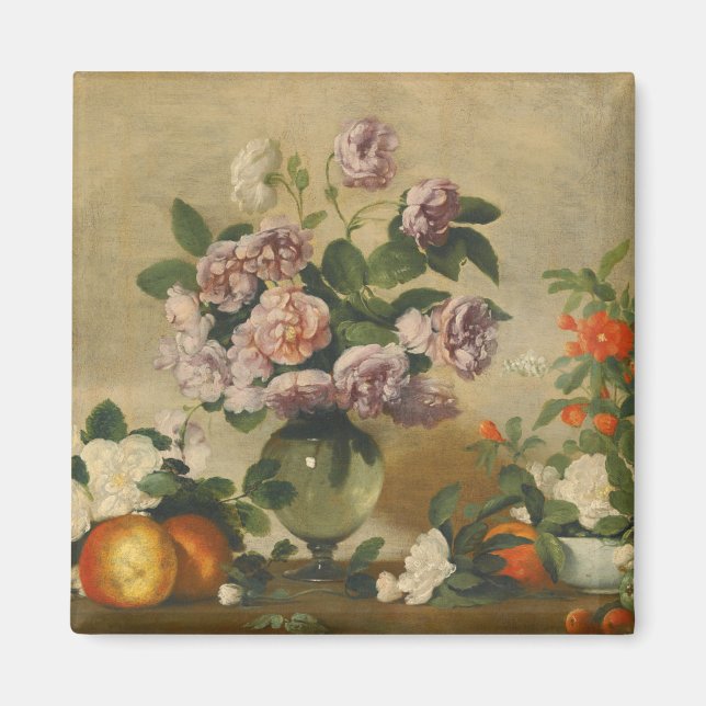 Imán Flores de peones rosas y blancas (Peonies Still Li (Frente)