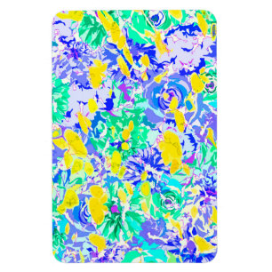Imán Flores de primavera coloridas y abstractas